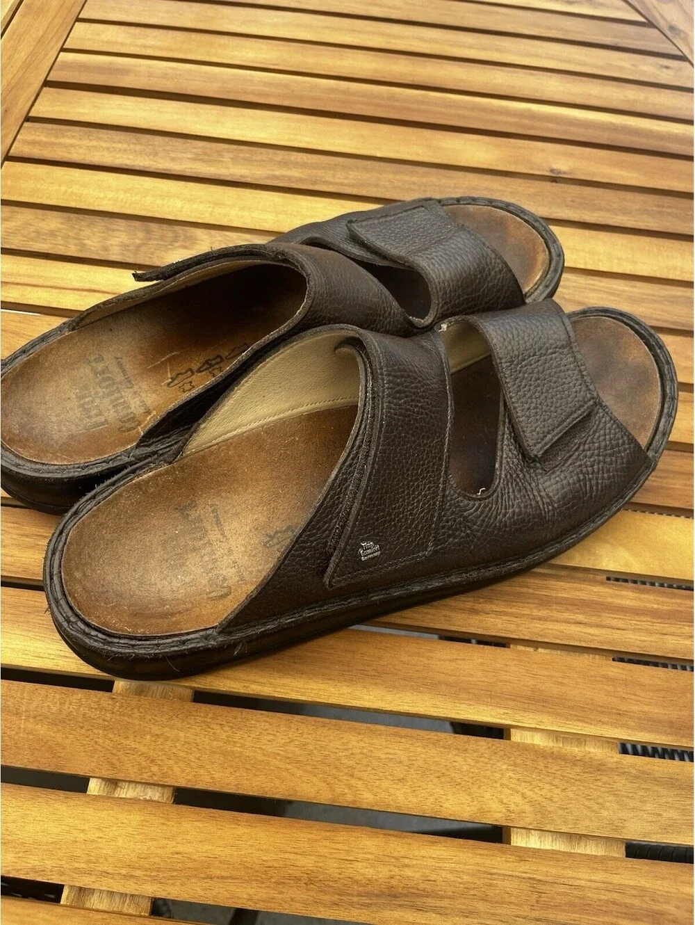 Finn Comfort Riad Men's Size 13 Brown Buggy Leather Slide Sandal EUR 47